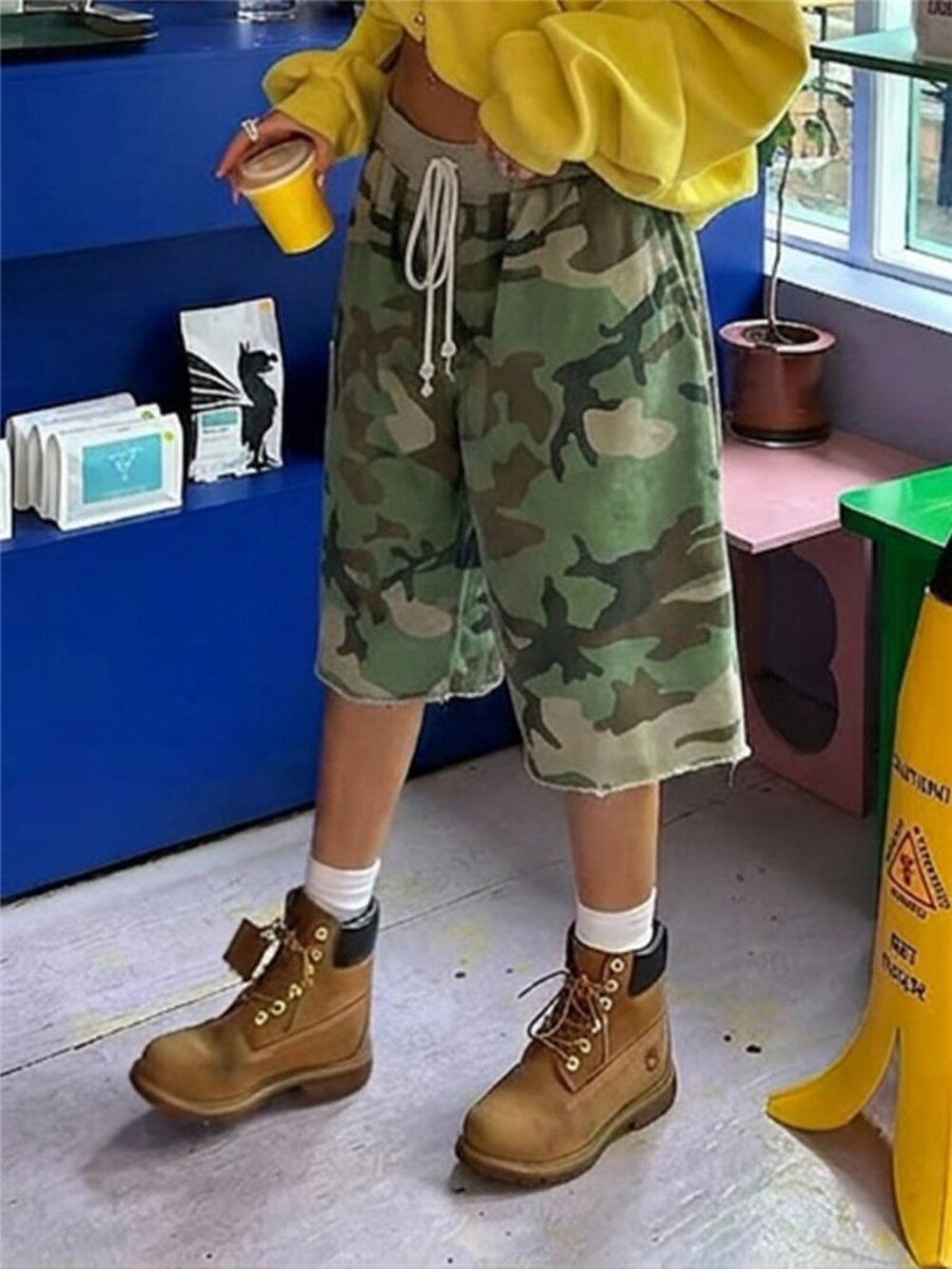 Camouflage Drawstring Shorts